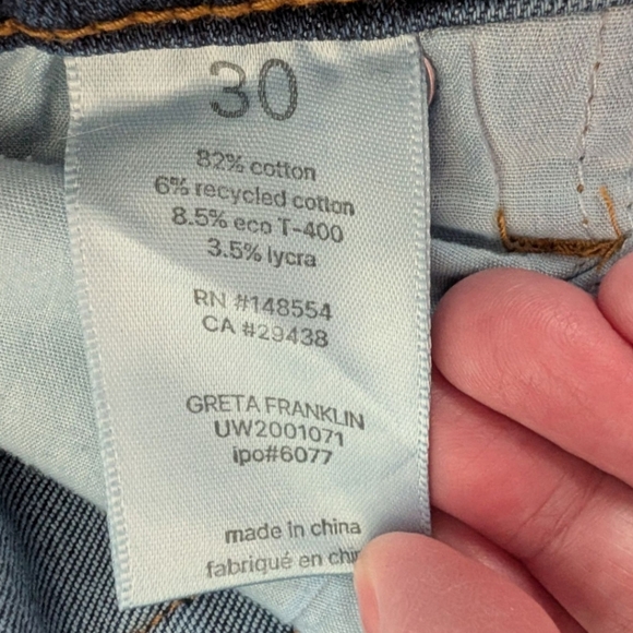 Unpublished Greta Jeans Y2K Staple Capsule Womens 30 Mid-Rise Wide Leg Blue - Picture 10 of 11